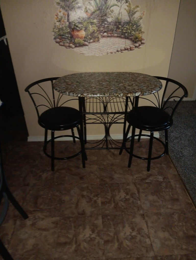 Marble Top Bristo Cafe Table And Chairs