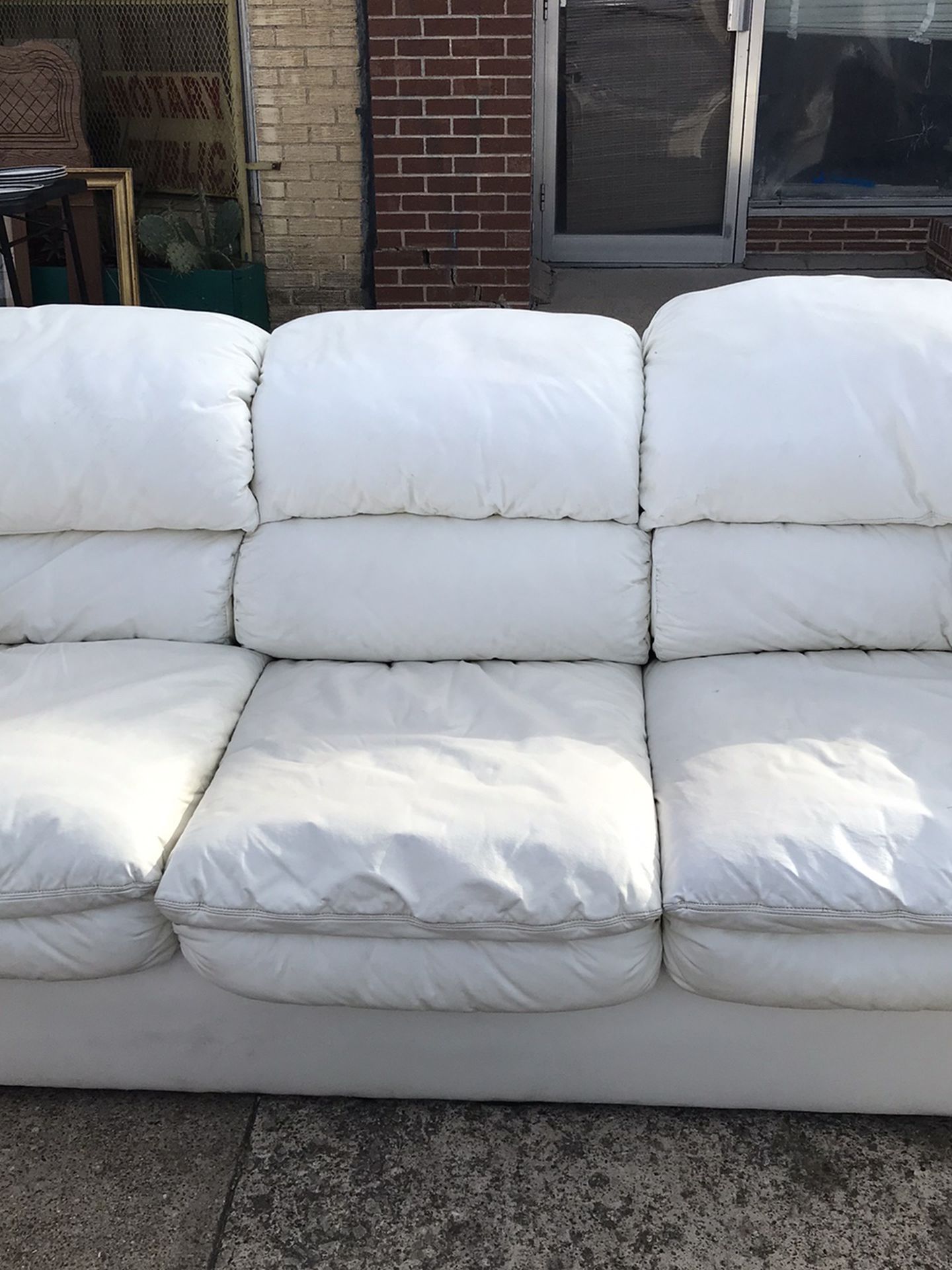 White Faux Leather Couch & Loveseat