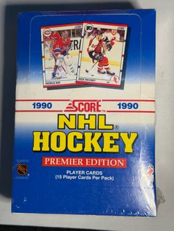 1990 SCORE NHL HOCKEY PREMIER EDITION WAX BOX 36 PACKS JAGR LINDROS RC“SRR-CARDS