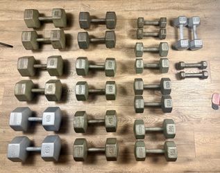 Vintage Set Of IVANKO Hex Dumbbells  5s To 65s [4 A Collector / Vintage Lover]i