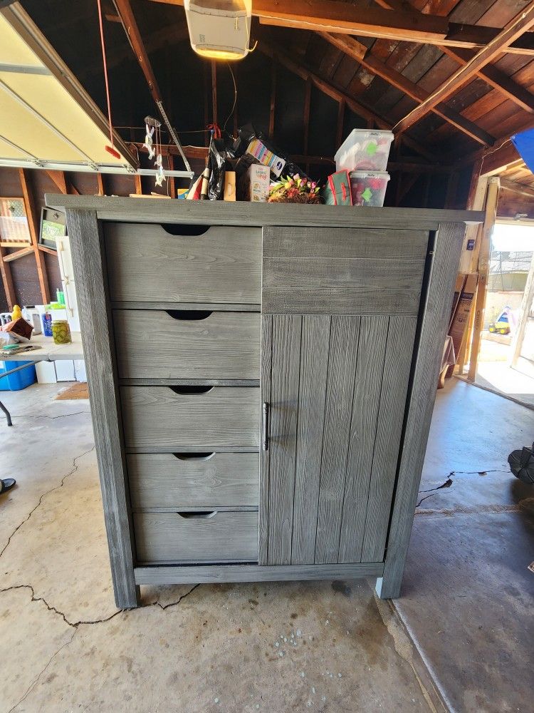 Bel Amore Armoire Channing Chifferobe Dresser In Grey