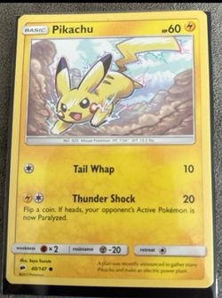 Pokemon Pikachu Trading Card - HP60 - Thunder Shock
