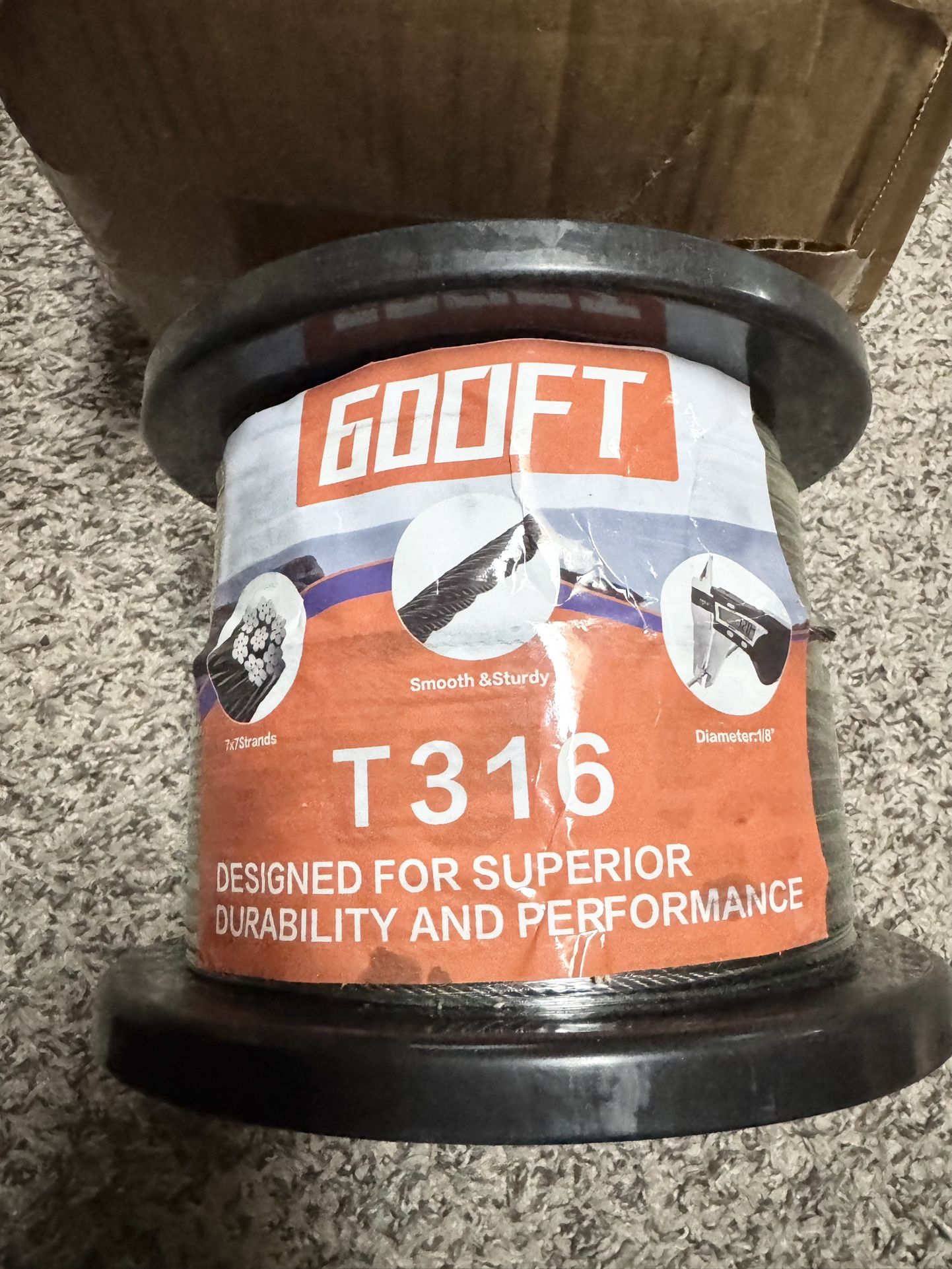 BXGGSS 1/8 T316 Black Stainless Steel Cable