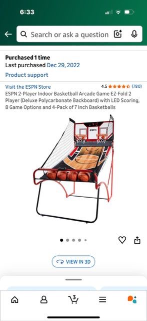 Pop a shot ESPN two player indoor basketball arcade game with deluxe polycarbonate back board with LED Scoring.
