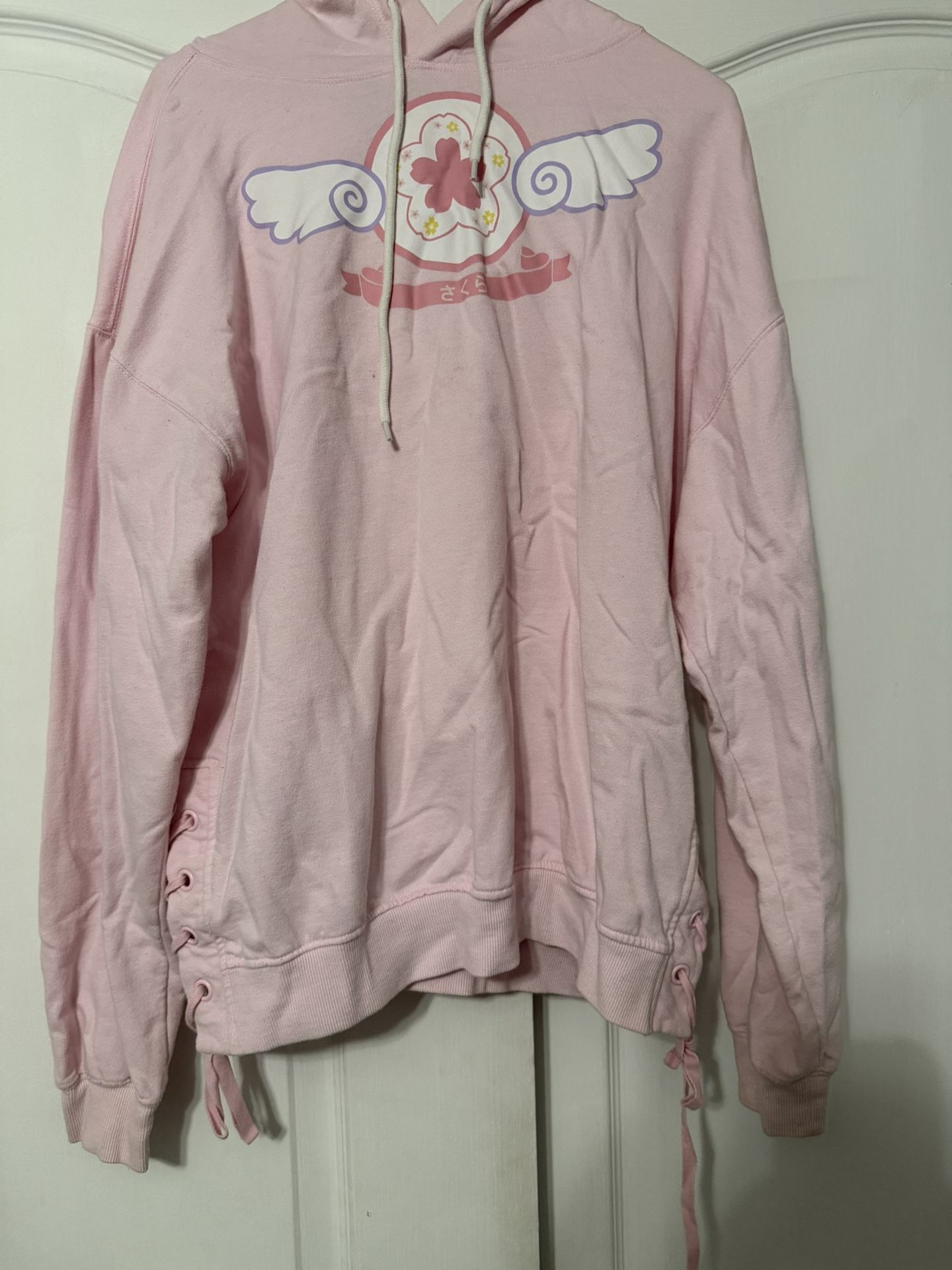 Midnight Hour Oversized Pink Sakura Magical Symbol Hoodie