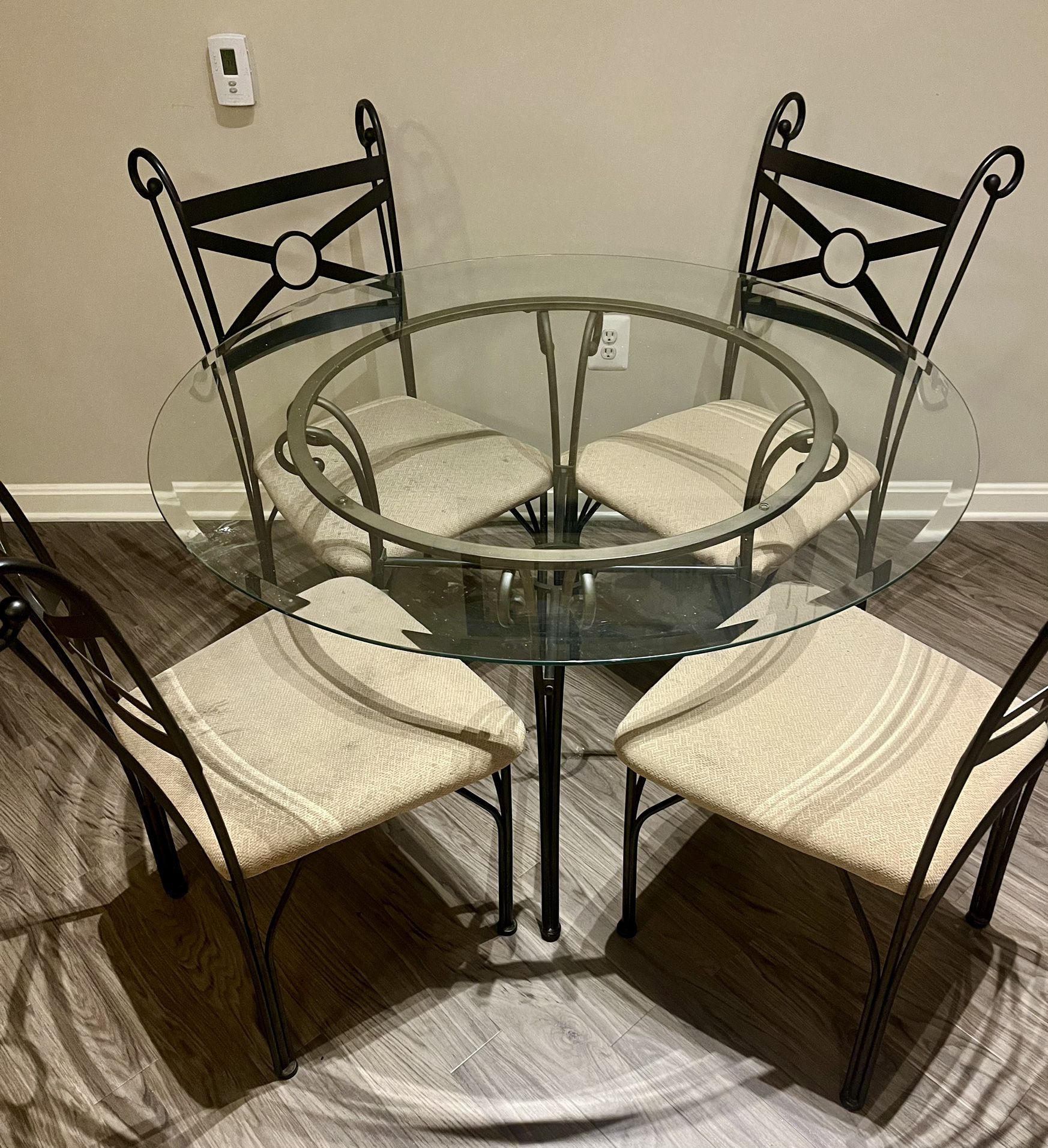 Wrought Iron Table With Glass Top