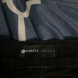 PURPLE BRAND JEANS STYLE #P001 SKINNY DISTRESSED BLACK SPLATTERED PAINT SIZE 30