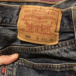 Levi’s 501 Button fly 33Lx36