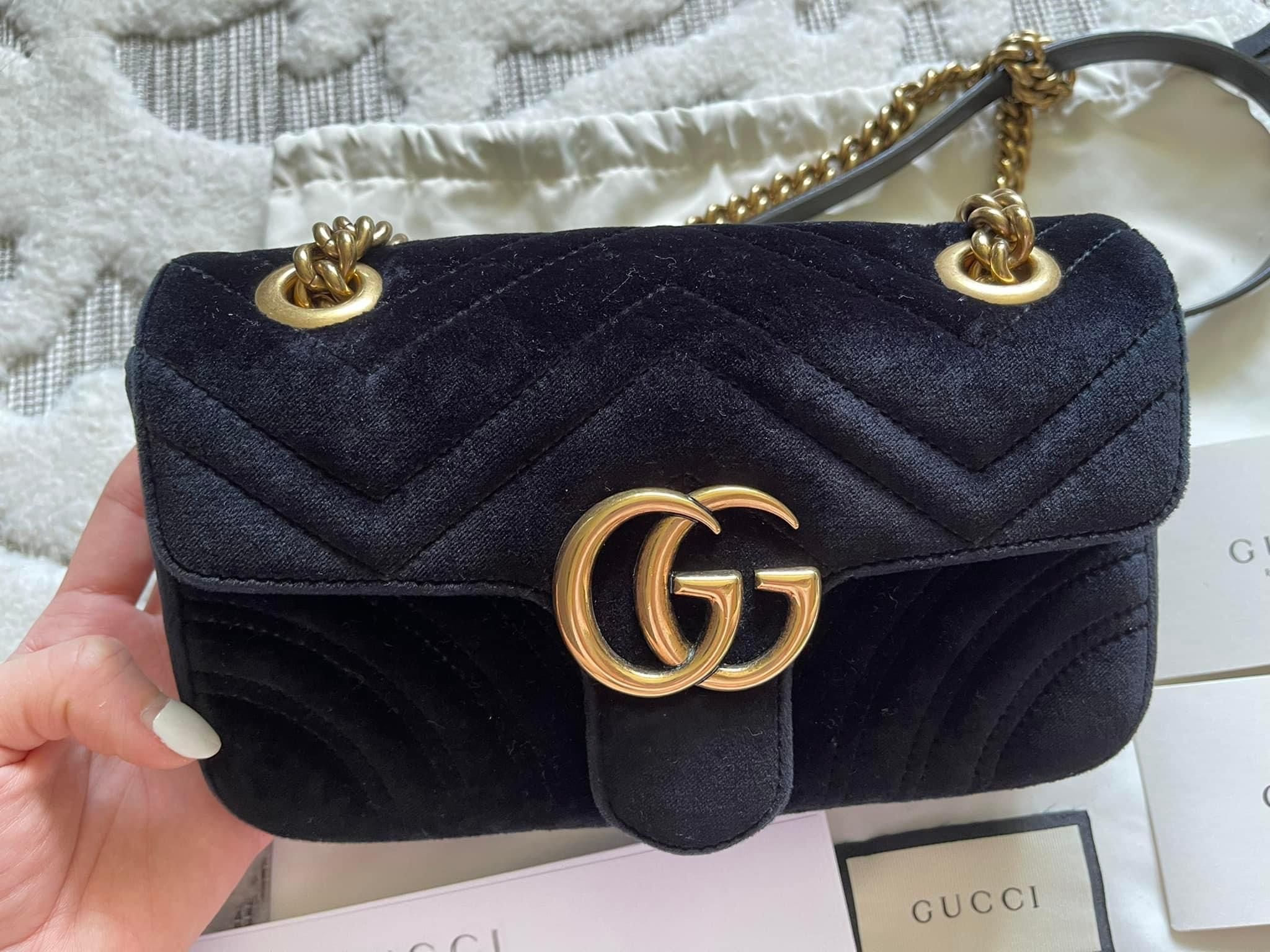 Mini Gucci Velvet Marmont Bag