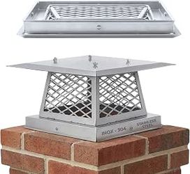 9 X 9" CHIMNEY CAP STAINLESS WITH MOUNTING HARDWARE