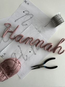 Handcrafted Baby Wire Name Decor