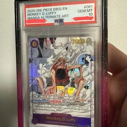 2025 One Piece Monkey D. Luffy Manga EB01 #061 PSA 10