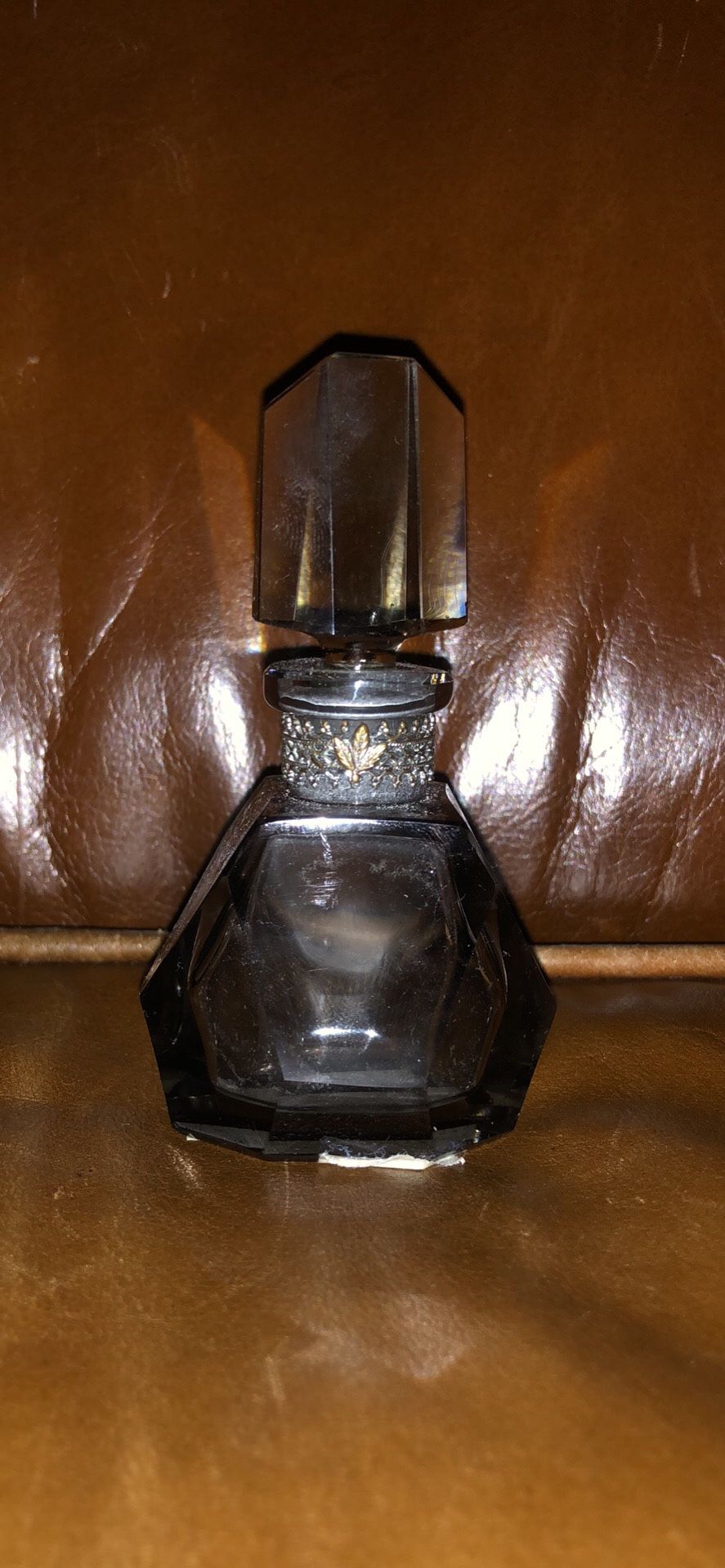 Vintage Smoked Glass Perfume Bottle