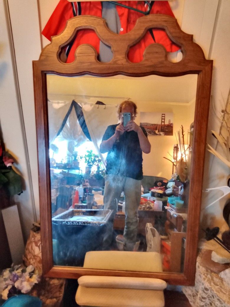 * LARGE HEAVY ANTIQUE MIRROR*