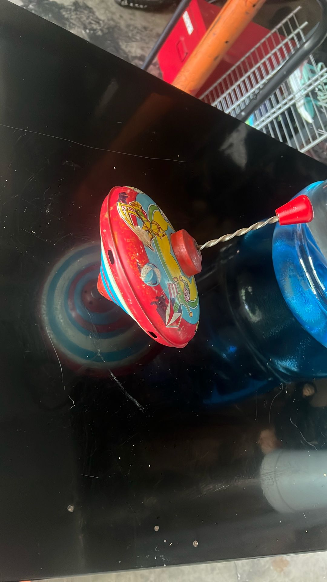 Antique 1960S all metal, spinning kids toy