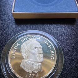 1974 Republic Of Panama 20 Balboas Coin, 4.6 Ounces Sterling Silver ////Send Me Your Offer//—