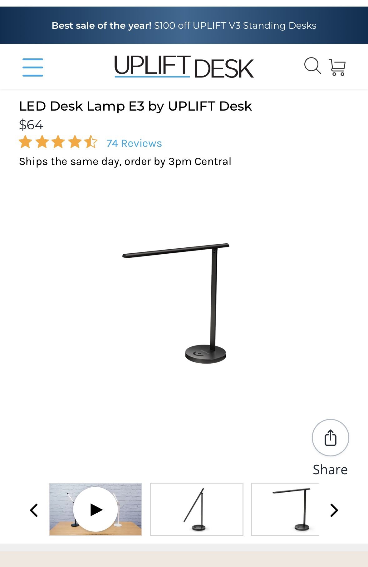 Uplift E3 LED Desk Lamp
