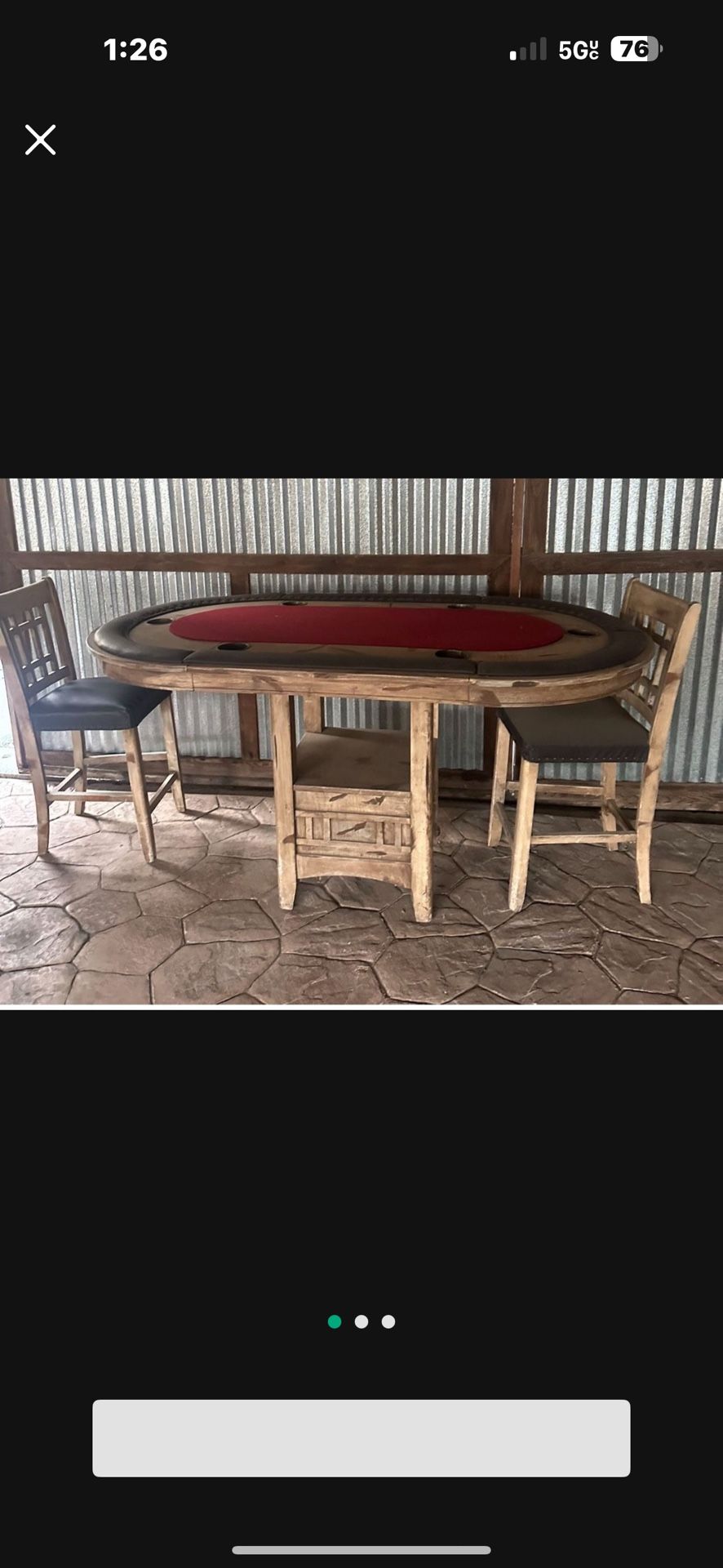 POKER TABLE WITH 4 CHAIRS