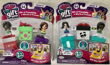 Two New in package, “gift ems” 3 dolls in each