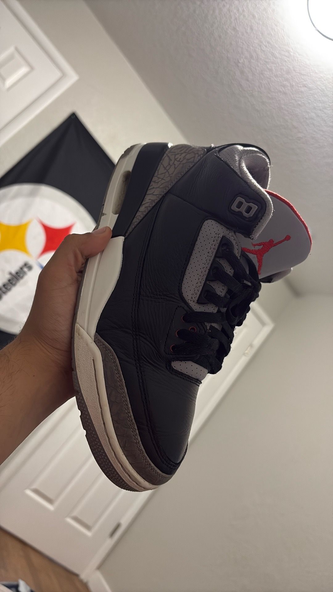 Jordan 3 black cements size 11.5
