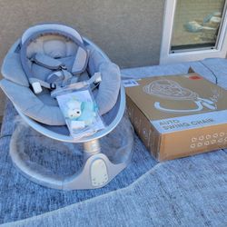 BabyBond Baby Swings for Infants, Bluetooth,Swing with 10 Preset Lullabies, 5 Point Harness,Aluminum