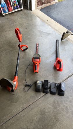 Landscape tools, weed eater hedge trimmer, blower