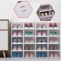 Brand New Closet Shoe Organizer 20 Pack Shoe Boxes Clear Plastic Stackable Shoe Storage Boxes Shoe Organizer Foldable Shoe Sneaker Containers