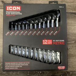 Icon 12pc Flex Head Ratchet Wrench Set (metric)