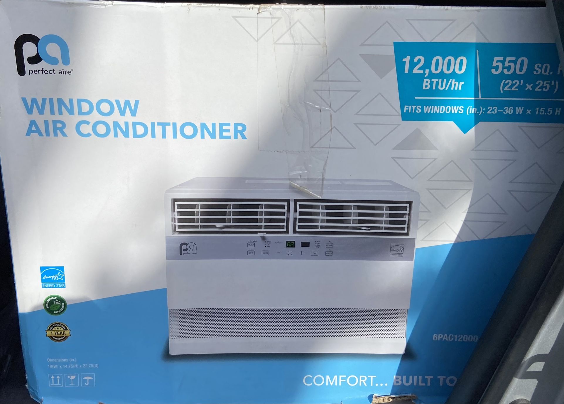 Perfect Aire 12,000 BTU Window Air Conditioner Good Condition 