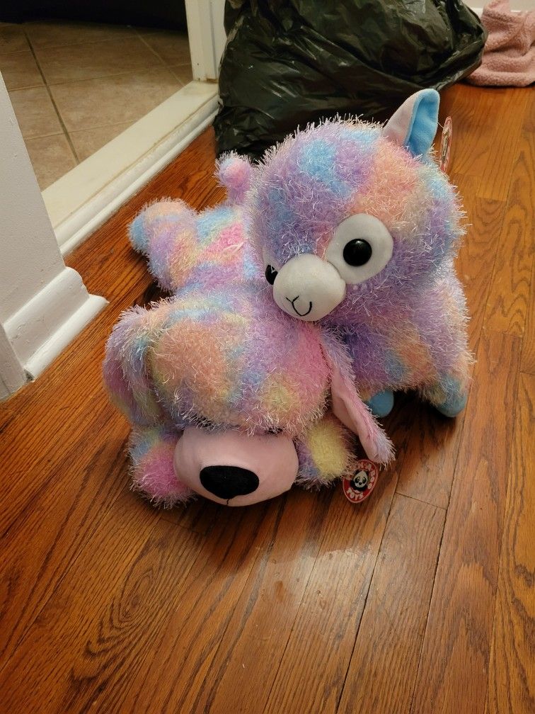 Rainbow Unicorn And Llama Stuffed Animals 