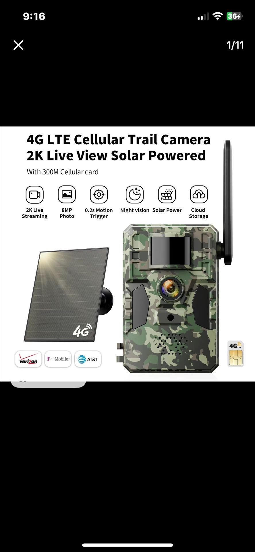 Trail Camera- 2K Live Video, WiFi Not Supported, Remote APP Controlled, WaterProof, Motion Activated