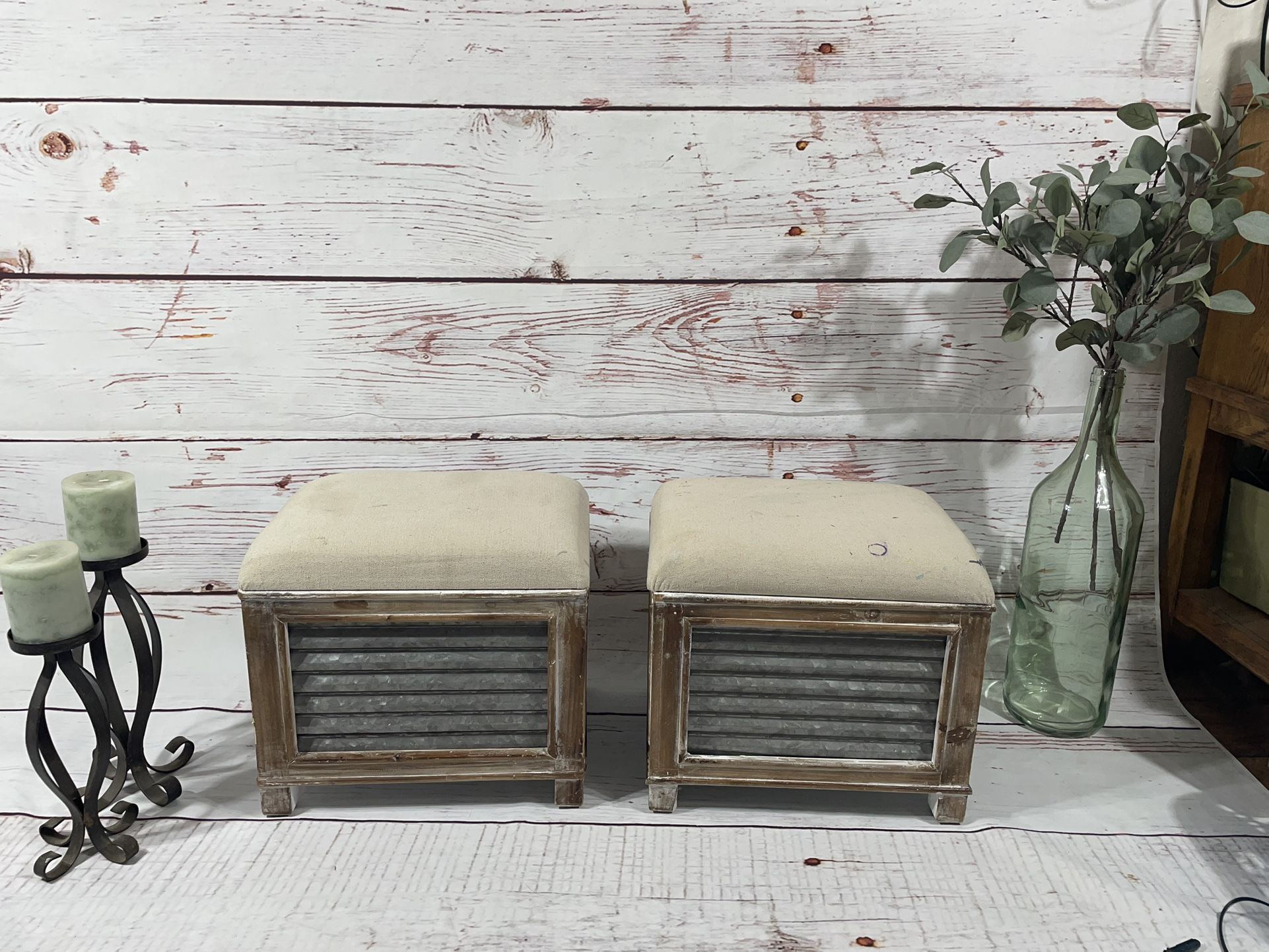 Two Furniture Storage Ottoman