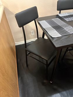 black wood dining table