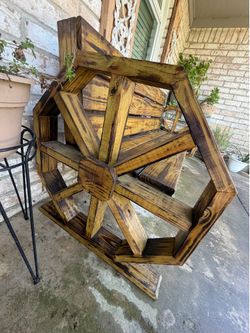 rustic wooden outdoor bench.