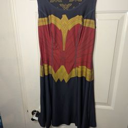 Wonder Woman DC Comic Hot Topic Reversible Dress Medium Cosplay Costume Logo Red
