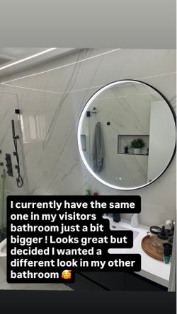 LED vanity mirror anti fog 28x28