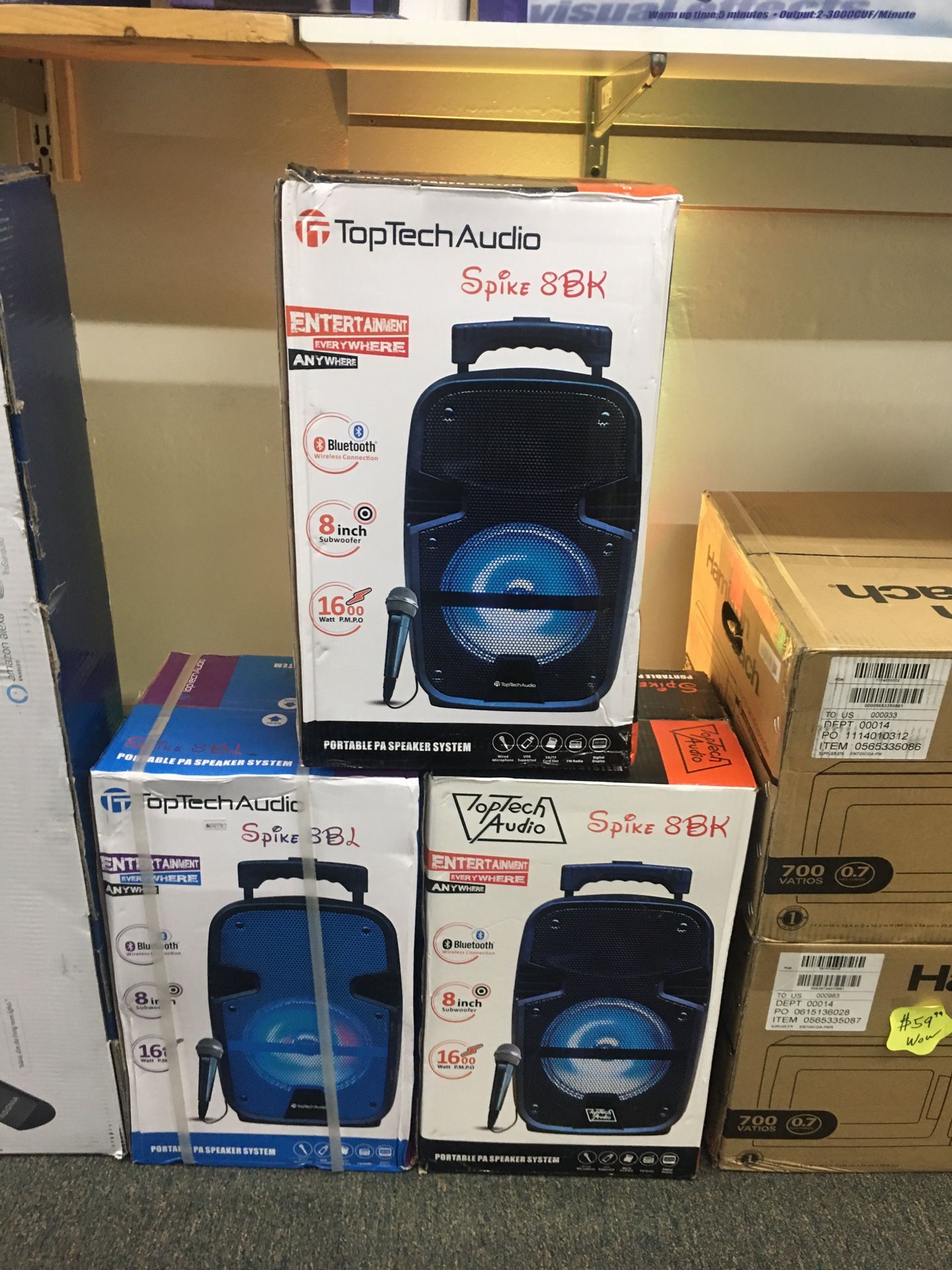 TOPTECH AUDIO PORTABLE PA SPEAKER SYSTEM WITH MICROPHONE $99