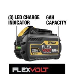 DEWALT FLEXVOLT 20-Volt/60-Volt MAX Lithium-Ion 6.0Ah Battery