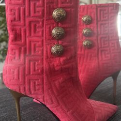 Balmain Pink Boots, 39 1/2, Made In Italy, Original Price $600. Worn Once