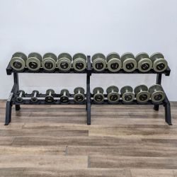 Ivanko RM/EP-1.5 Dumbbells sets 5-50 lbs set, 5-100 lbs and racks