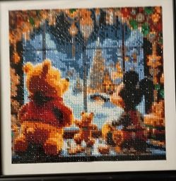 Mickey Mouse and Pooh Christmas window. diamond art