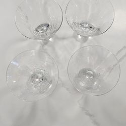 Iridescent Martini Glasses with Faceted Crystal Ball Base
