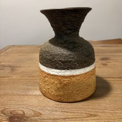 Vintage Italian Ceramic Brutalist Vase, MCM Inarco, Bitossi Style