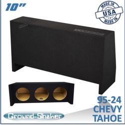Black 10" Triple Sealed Sub Box, Fits 95-24 Chevy Tahoe (W/3rd Row Seat