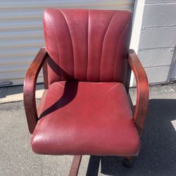 Beautiful Vintage Dry RED Leather Comfy JacketOffice Unique Desk Roller Chair