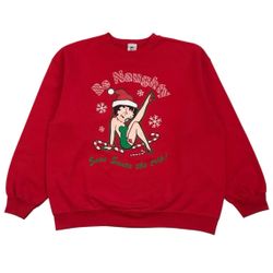Vintage Betty Boop Sweatshirt XL Mens 90s Cartoon TV Promo Crewneck Pullover Y2K