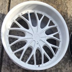 BSA 24" White Powder Coated Rims with Center Caps