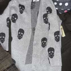 Skull Button Up Sweater