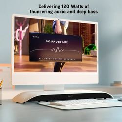 BlueAnt - Soundblade 2.1 Channel Bluetooth 5.3 Under Monitor Soundbar - White - BRAND NEW in Box