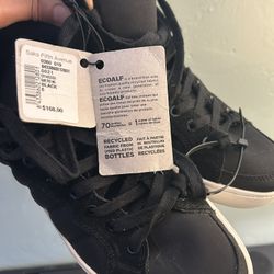 New Men’s Shoes Size 8.5 Saks Fifth Ave Black Leather Sneakers Eco 